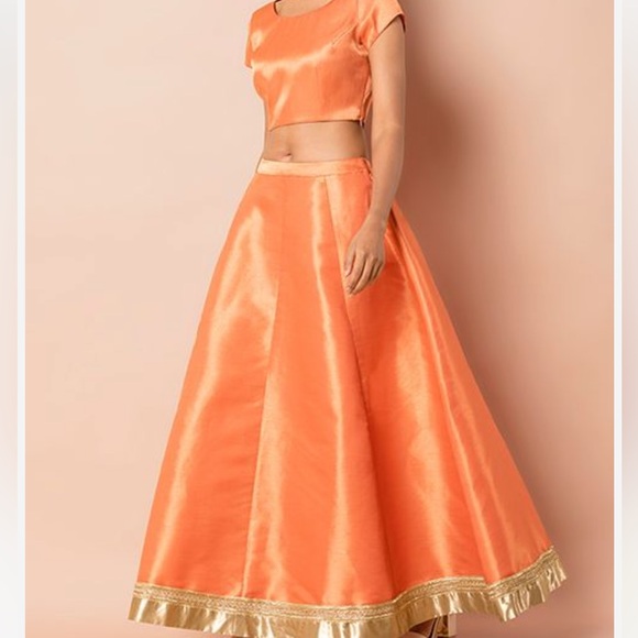 Peach Lehenga and Blouse - Picture 3 of 4